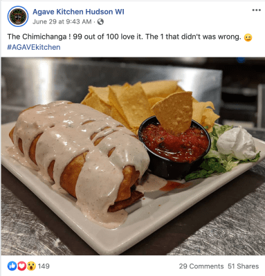 agave kitchen chimichanga